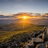 Buy canvas prints of Sunset at Sugar Loaf - Brecon Beacons by Karl McCarthy