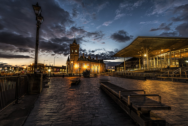 Dusk at Cardiff Bay Picture Board by Karl McCarthy