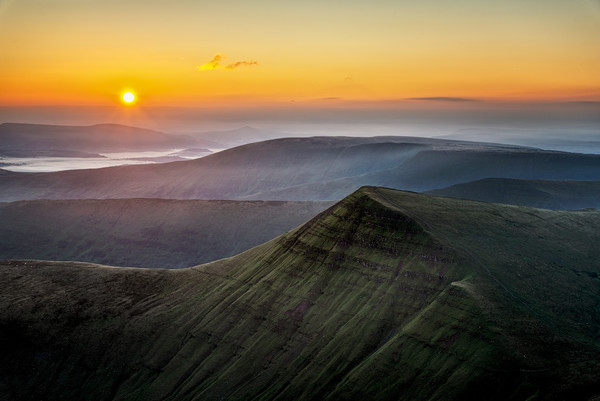 Sunrise over the Brecon Beacons Picture Board by Karl McCarthy