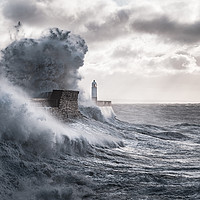 Buy canvas prints of Stormy Seas at Porthcawl by Karl McCarthy
