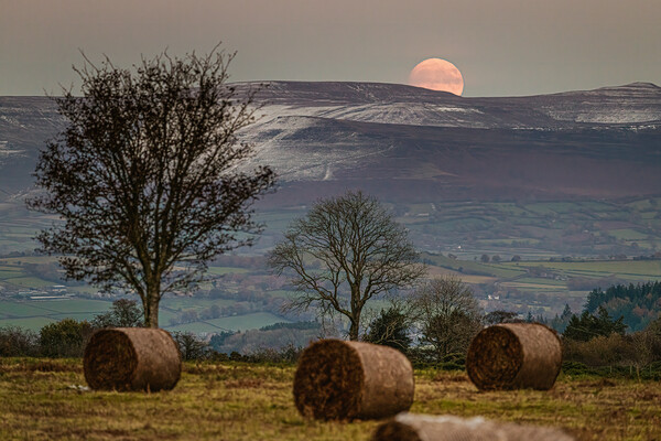 Moonrise over the Brecon Beacons Picture Board by Karl McCarthy