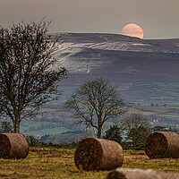 Buy canvas prints of Moonrise over the Brecon Beacons by Karl McCarthy