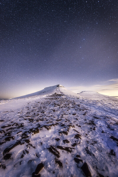 Snowy peaks of the Brecon Beacons Picture Board by Karl McCarthy