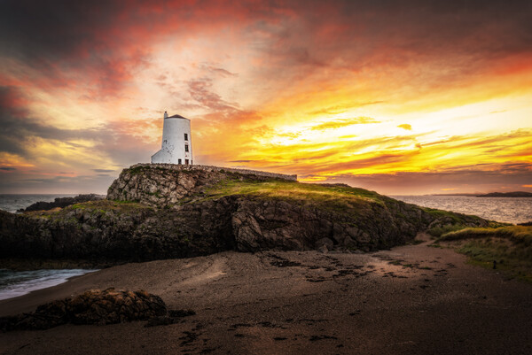 Twr Mawr Lighthouse Picture Board by Karl McCarthy