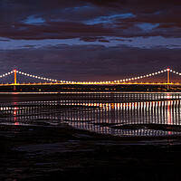 Buy canvas prints of Illuminated Severn Crossing by Karl McCarthy