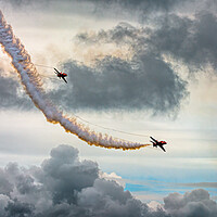 Buy canvas prints of Red Arrows in the Clouds by Karl McCarthy