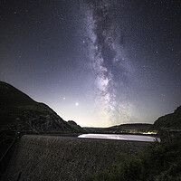 Buy canvas prints of Caban Coch Dam at Night by Karl McCarthy