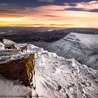 Buy canvas prints of Snowy Night at the Brecon Beacons by Karl McCarthy