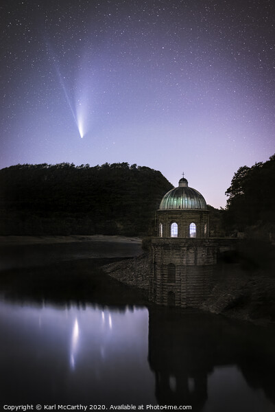 Comet Neowise over the Elan Valley Picture Board by Karl McCarthy
