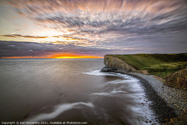 Nash Point Sunset Picture Board by Karl McCarthy