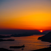 Buy canvas prints of Sunset Dubrovnik Croatia by Tom Lightowler