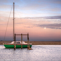 Buy canvas prints of A Single Boat at Thornham Staithe  by Jim Key