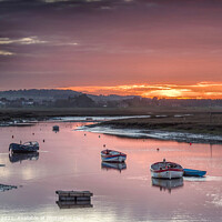 Buy canvas prints of Sunset Burnham Overy Staithe Norfolk by Jim Key