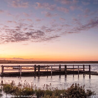 Buy canvas prints of Sunset at High Tide Blakeney Norfolk by Jim Key