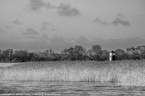 Hickling Broad Norfolk Black and White  Picture Board by Jim Key