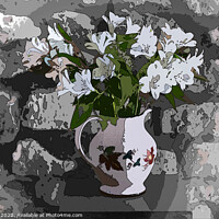 Buy canvas prints of Alstroemeria Flowers in a Colourful Jug by Jim Key