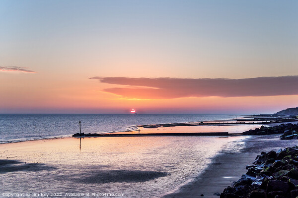 Sheringham Beach Sunrise Norfolk  Picture Board by Jim Key