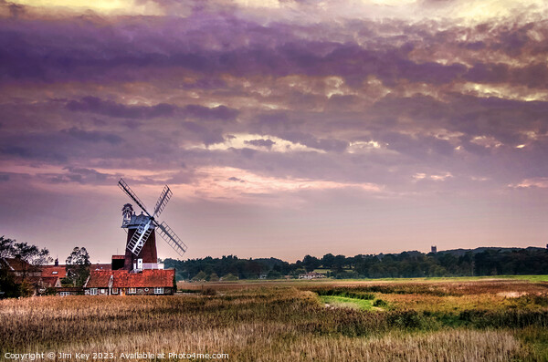 Peaceful Sunset Cley next the Sea Norfolk Picture Board by Jim Key