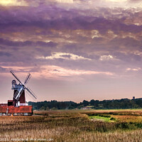 Buy canvas prints of Peaceful Sunset Cley next the Sea Norfolk by Jim Key