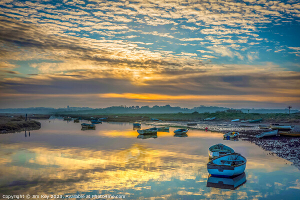Winter Sunrise at Morston Quay  Picture Board by Jim Key