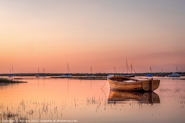 Sunset Brancaster Staithe Norfolk  Picture Board by Jim Key