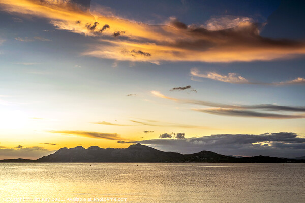 Golden Glow Over Puerto Pollensa  Picture Board by Jim Key