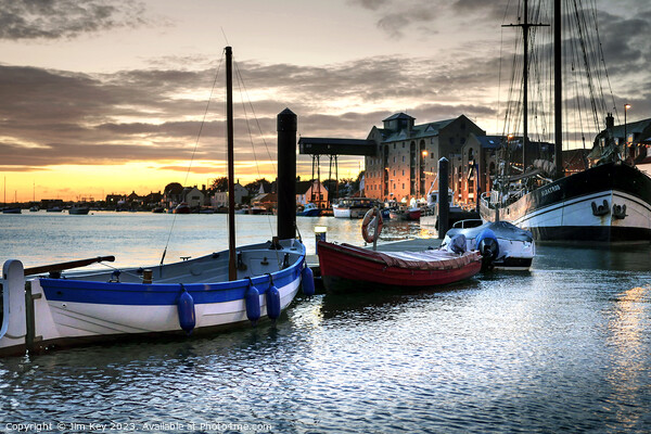Wells Harbour Quay Dawn   Picture Board by Jim Key