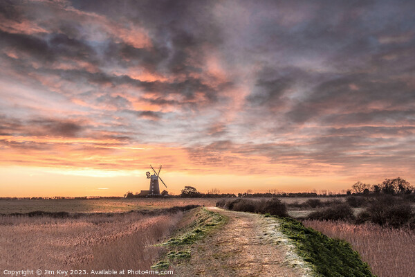 Tower Windmill Sunrise Norfolk  Picture Board by Jim Key