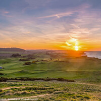 Buy canvas prints of Sunset Sheringham Golf Course Norfolk  by Jim Key