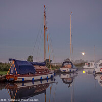 Buy canvas prints of Moonlight Thurne Dyke Norfolk Broads  by Jim Key