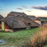 Buy canvas prints of Thatched boat houses Hickling Broad by Jim Key