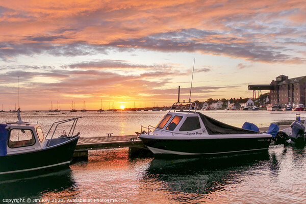 Sunrise Wells Harbour   Picture Board by Jim Key