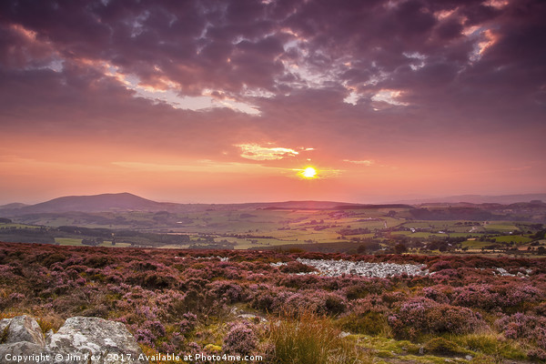 Sunset Stiperstones Ridge Shropshire  Picture Board by Jim Key