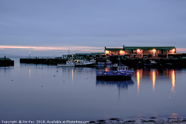 Lyme Regis Cobb Harbour - Dawn Picture Board by Jim Key