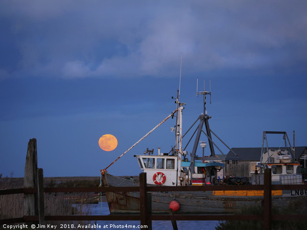 Brancaster Staithe Norfolk Supermoon Picture Board by Jim Key