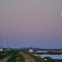 Buy canvas prints of Supermoon Setting over Morston  by Jim Key