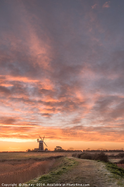 Tower Windmill Sunrise Norfolk Picture Board by Jim Key