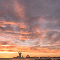 Buy canvas prints of Tower Windmill Sunrise Norfolk by Jim Key