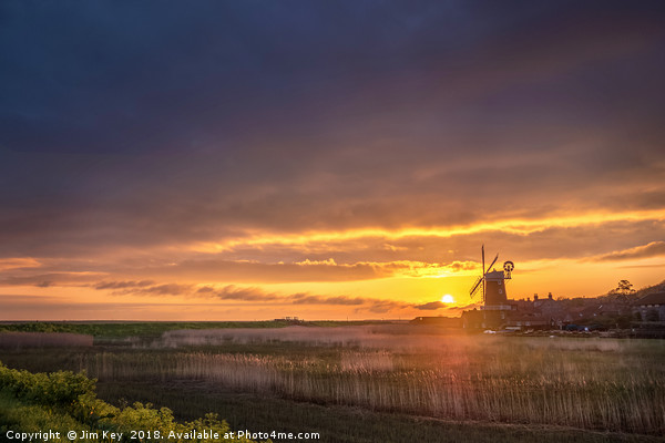 Golden Sunrise Over Cley Next the Sea Picture Board by Jim Key