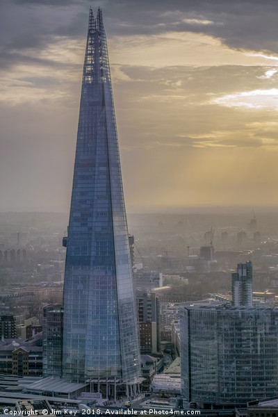 The Shard on a Moody December Evening Picture Board by Jim Key