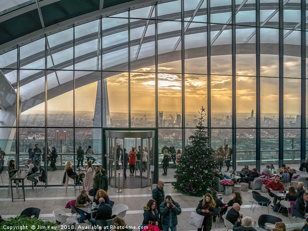 Christmas sunset at the Sky Garden Picture Board by Jim Key