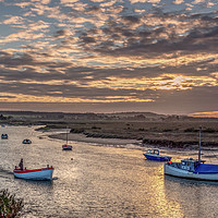 Buy canvas prints of Serene sunset Burnham Overy Norfolk by Jim Key