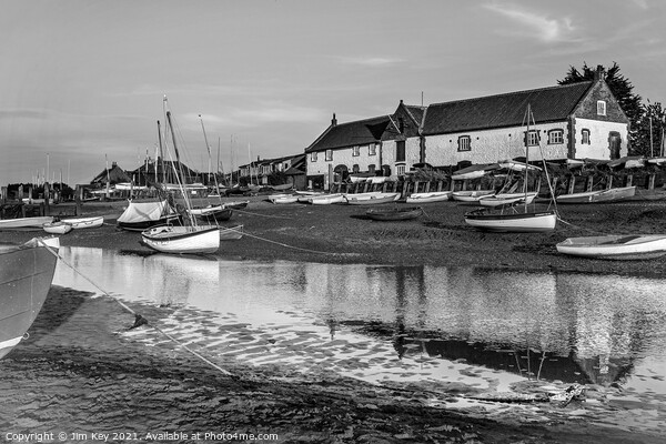 Burnham Overy Staithe Black and White Picture Board by Jim Key