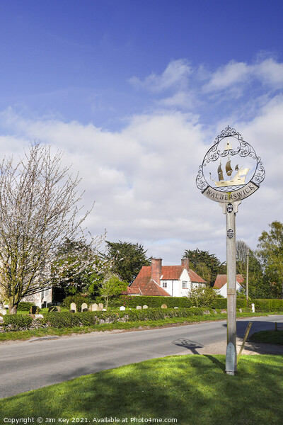  Walberswick Village Sign Suffolk Picture Board by Jim Key