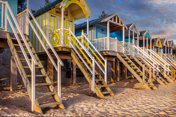 Wells next the sea Beach Huts Picture Board by Jim Key