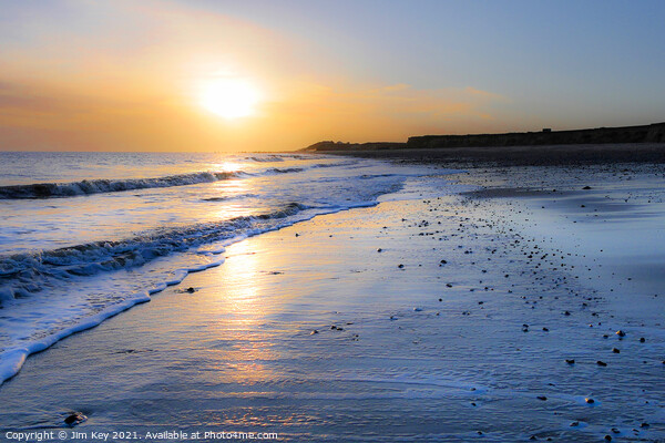  Happisburgh Beach Sunrise Norfolk Picture Board by Jim Key