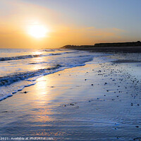 Buy canvas prints of  Happisburgh Beach Sunrise Norfolk by Jim Key