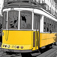 Buy canvas prints of Lisbon Tram by Helen Davies