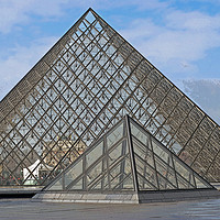Buy canvas prints of The Louvre Pyramid by Helen Davies