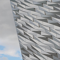 Buy canvas prints of Titanic Building (vertical perspective) by Helen Davies